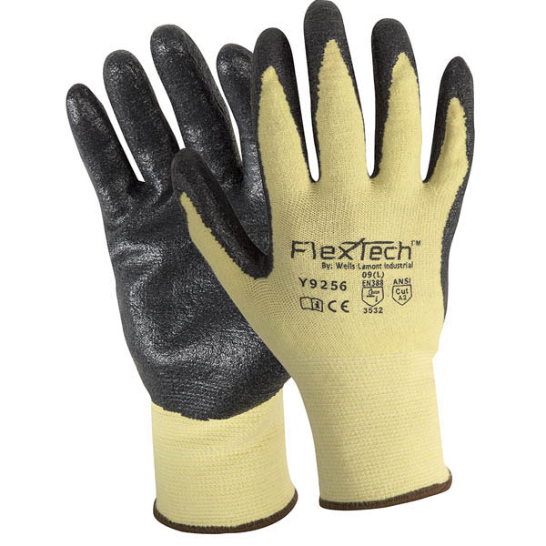 Y9295 Wells Lamont FlexTech™ Foam Nitrile Coated A2 15-Gauge Seamless Knit Kevlar Work Gloves